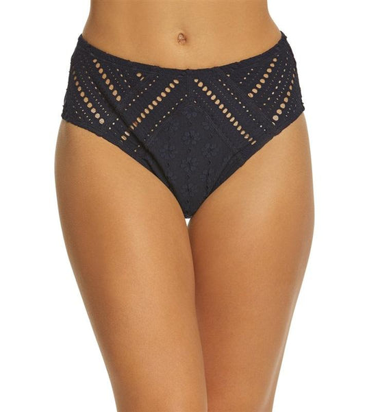 NWOT Robin Piccone Clarissa High Waist Bikini Bottom XS BLue 110991