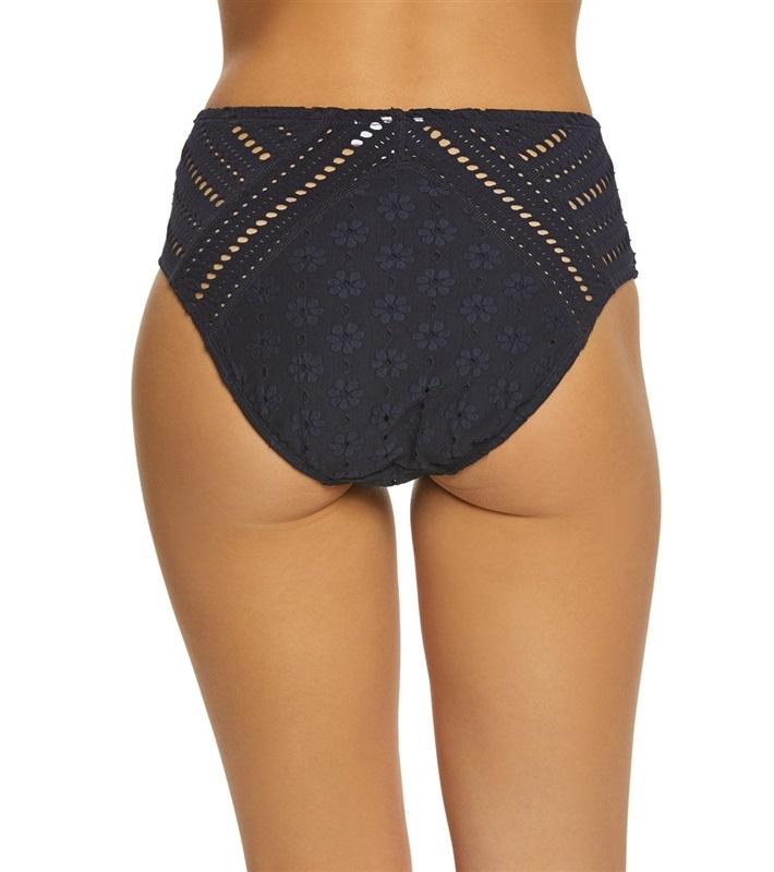 NWOT Robin Piccone Clarissa High Waist Bikini Bottom XS BLue 110991
