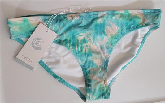 NWT Calme XL Tie Dye Teal Hipster Bikini Swim Bottom 111003