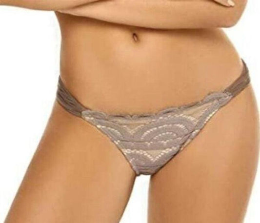 NWT Pilyq PQ M Lace Fanned Teeny Bikini Swim Bottoms Sandstone 111058