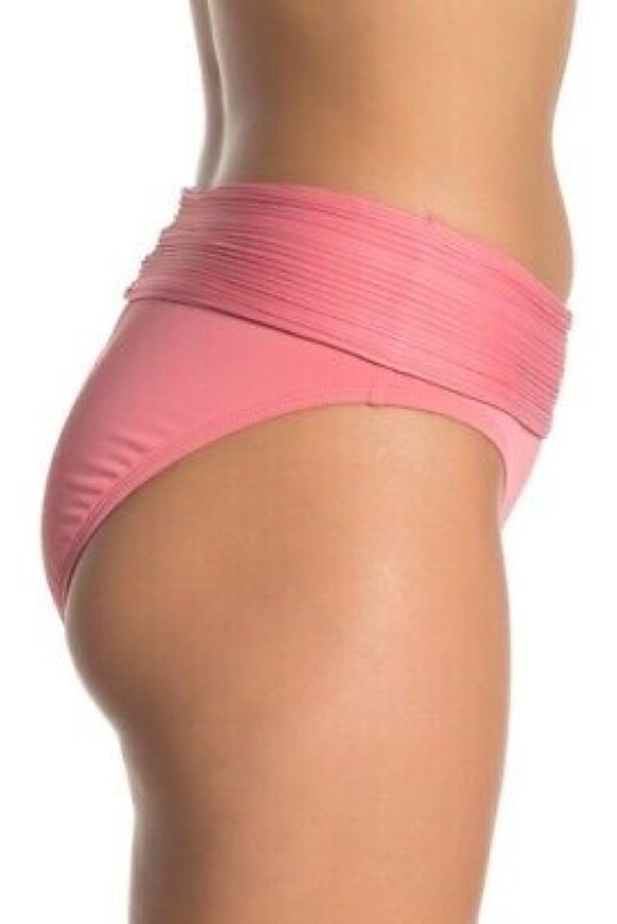 NWT Robin Piccone S Lily V Bikini Top + High Waist Bikini Bottom Pink 111084