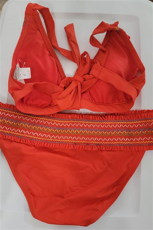 NWOT Lucky Brand M Fiesta Smocked Hipster Bikini Swim Top & Bottom 111089