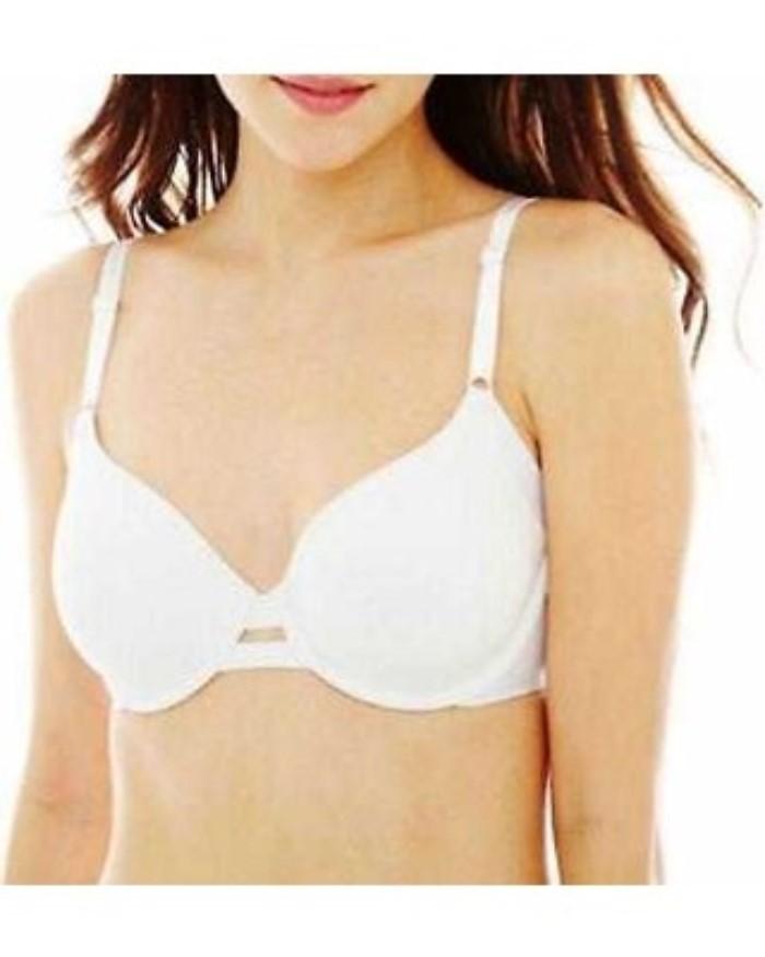 NWOtD Warners 36D No Side Effect Underarm Smooth Underwire Bra 1356 White 111096
