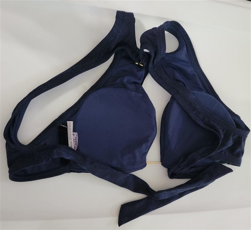 NWT Robin Piccone Luca S Keyhole Triangle Bikini Swim Top Blue 111154