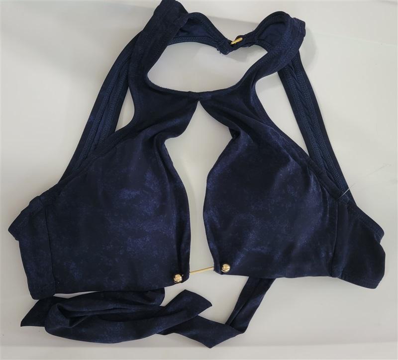 NWT Robin Piccone Luca S Keyhole Triangle Bikini Swim Top Blue 111154