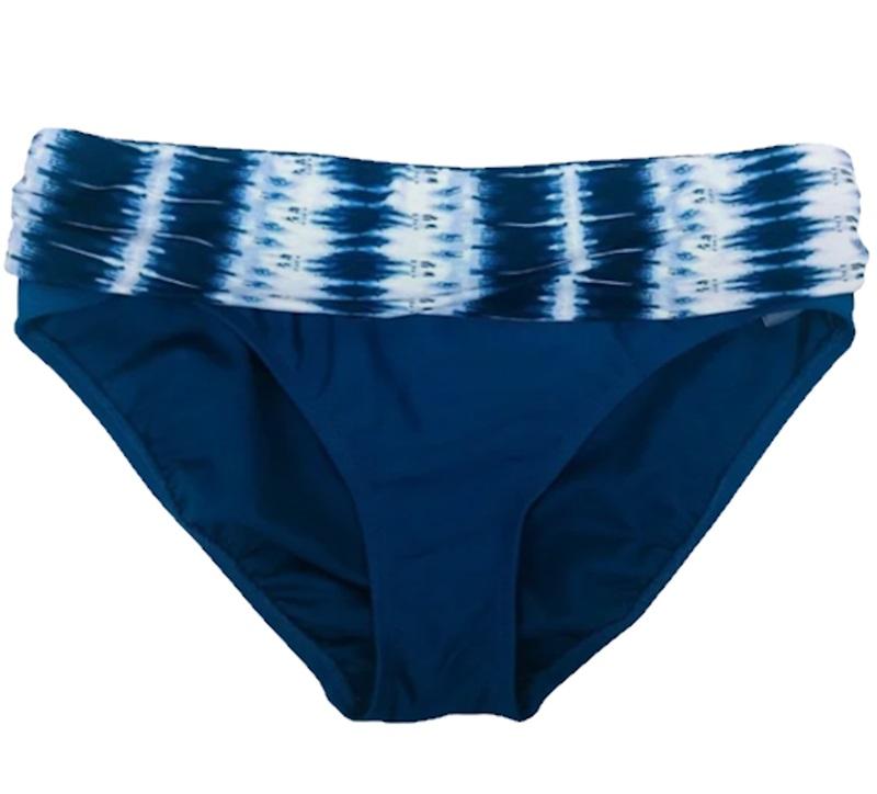 NWOT Into The Bleu Navy Tie Dye SZ 14 Fold-Over Bikini Swim Bottom 111158