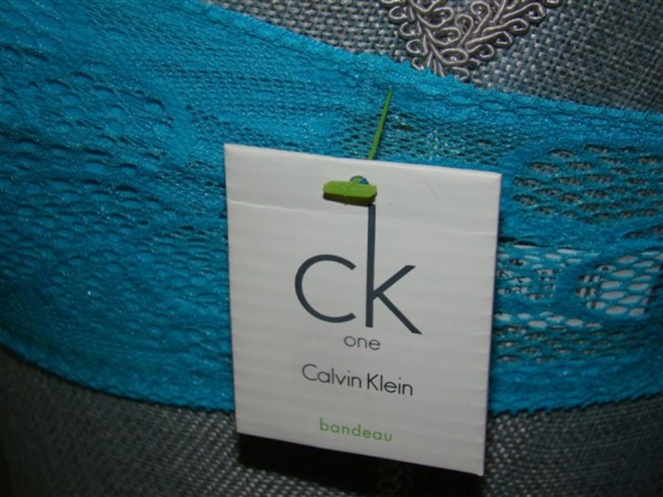 New Calvin Klein CK One MD Cotton Lace Bandeau QF1165 Blue #111163