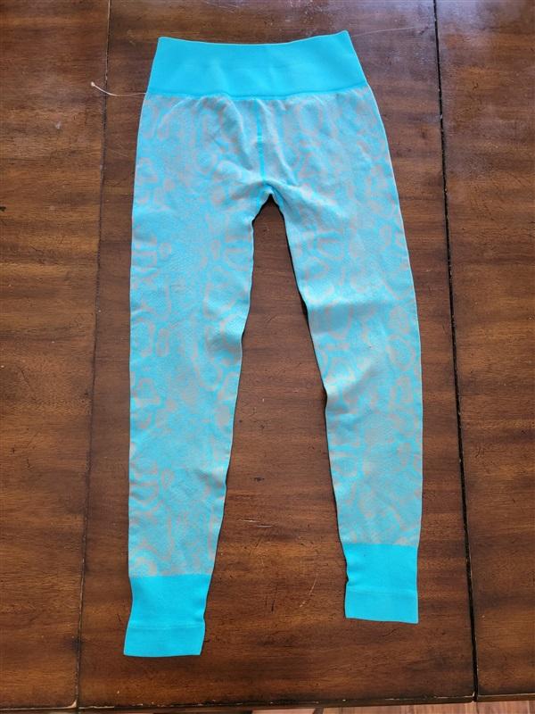 NWOT NUX L Blue Snake Skin High Waist Leggings 111211