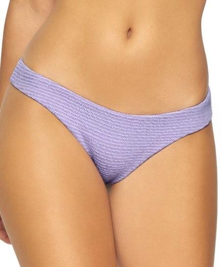 NWOT Pilyq Lavender S Solid Smocked Cheeky Bikini Swim Bottom 111235