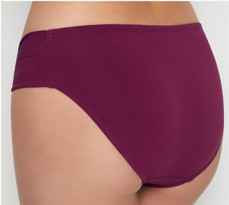 NWOT Robin Piccone Ava XS Twist Burgundy Solid Full Bikini Swim Bottom 111244