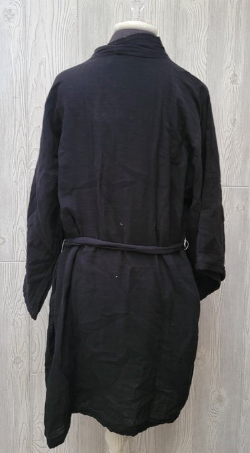 NWOT Calme L Double Gauze Belted Kimono Robe Black 111250