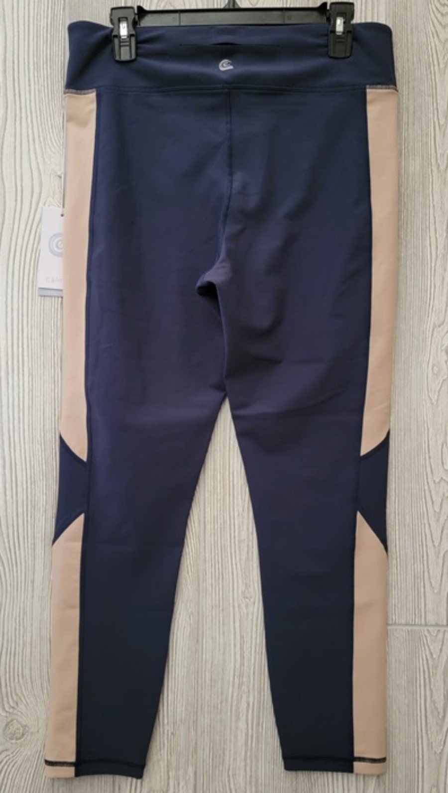 NWT Calme L ENDURANCE Color Block LEGGING Blue 111252