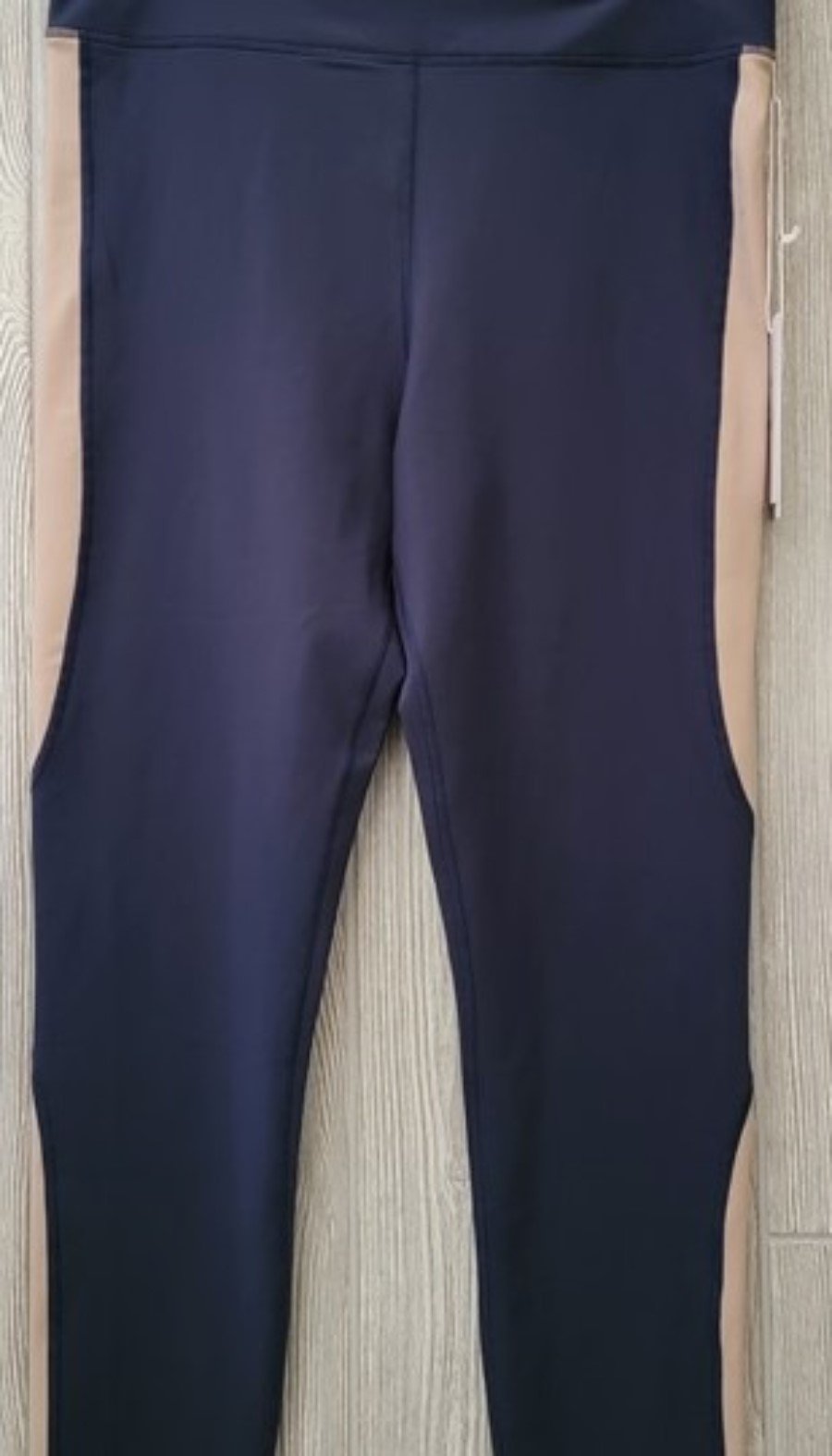 NWT Calme L ENDURANCE Color Block LEGGING Blue 111252