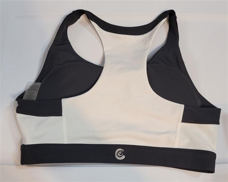 NWT Calme Endurance Sports Bra Color Block Sz XL Black White 111270