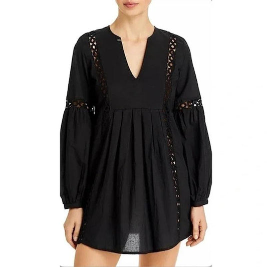 NWT Pilyq PQ XS SM Midnight Leigh Tunic Mini Dress Swimsuit Cover UP 111282