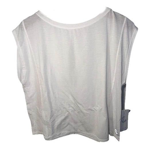NWT Calme M Effect Keyhole Tee White 111286