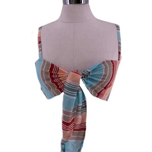 NWOT Pilyq Adventure Stripe Cleo Tie Top Bandeau Bikini Top 111314