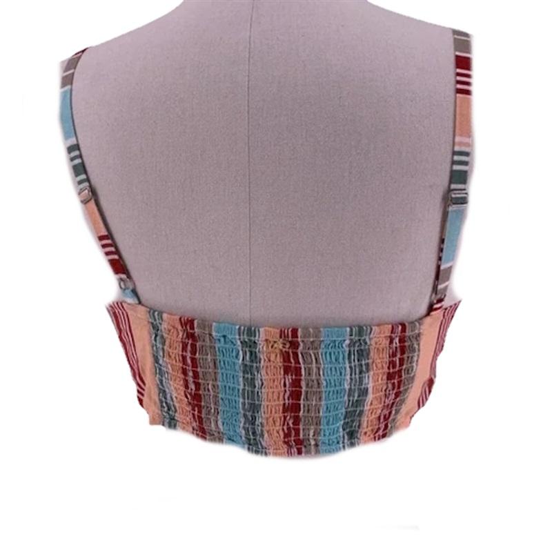 NWOT Pilyq Adventure Stripe Cleo Tie Top Bandeau Bikini Top 111314