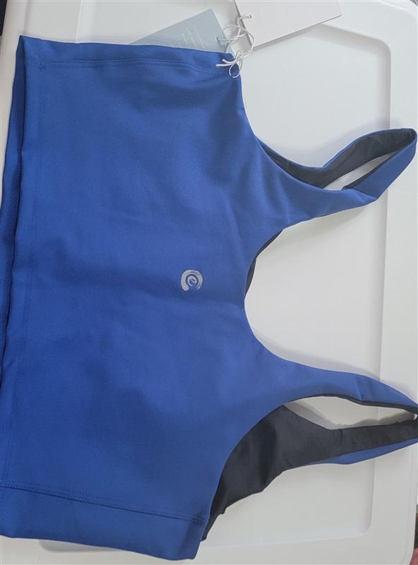 NWT Calme XL Endure Sports Yoga Bra Cropped Tank Top Blue 111323