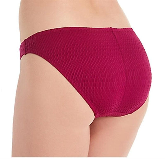 NWT Robin Piccone Perla XS Textured Bikini Swim Bottom Wine 111333