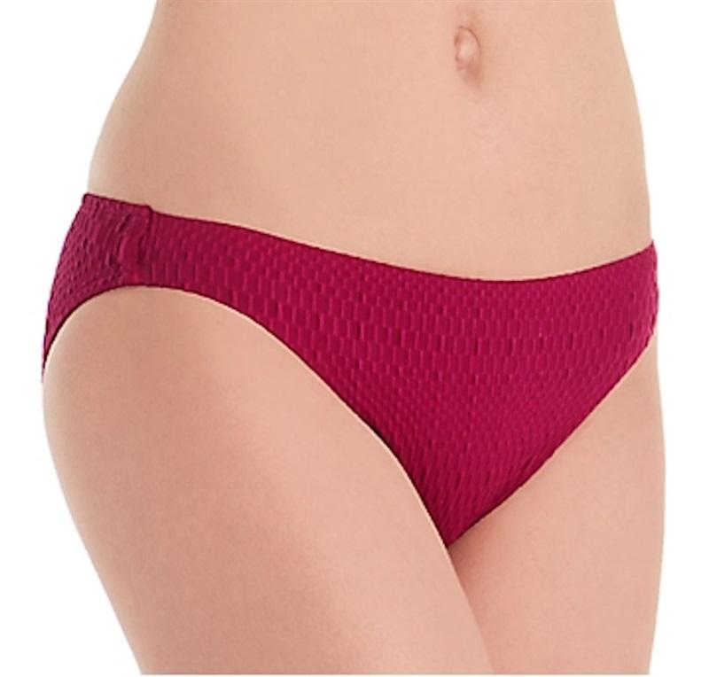 NWT Robin Piccone Perla XS Textured Bikini Swim Bottom Wine 111333
