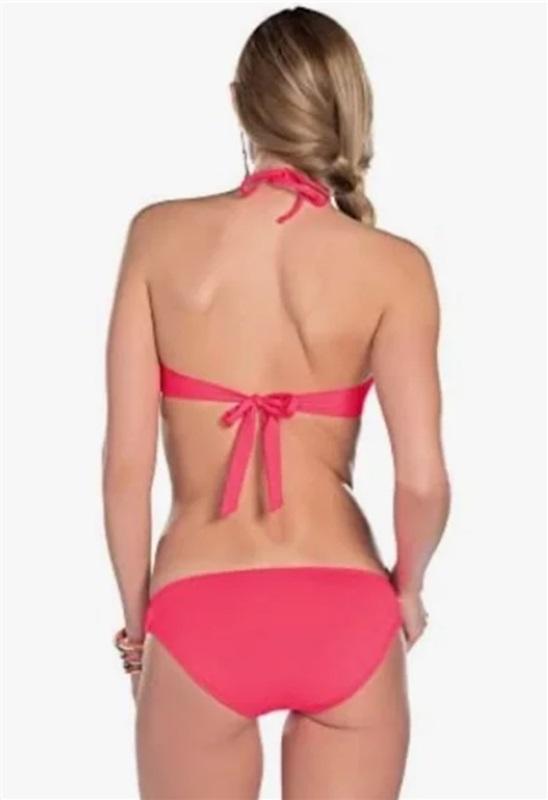 NWOT Becca Virtue L Janis Macramé High Neck Melon Bikini Swim Set 111349