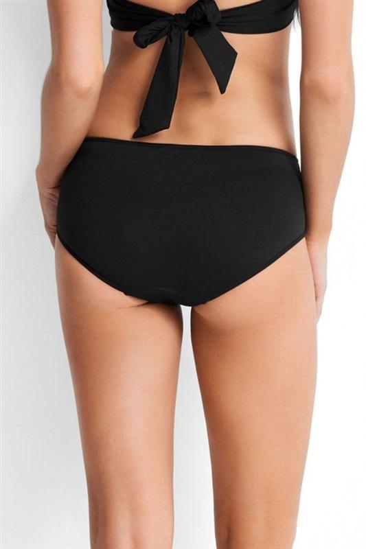 NWOT Seafolly Solid Navy SZ 4 USA Shirred High-Waisted Bikini Swim Bottom 111352