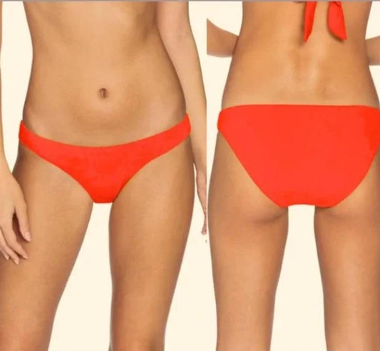 NWT Robin Piccone Ava XS Orange Sunrise Solid Bikini Swim Bottom 111371