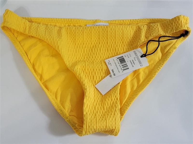 NWT Robin Piccone Perla L Textured Bikini Swim Bottom Dandelion Yellow 111393