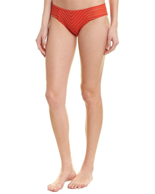 NWT Robin Piccone XS Carly Tab Side Hipster Orange Pimento Bikini Bottom 111407