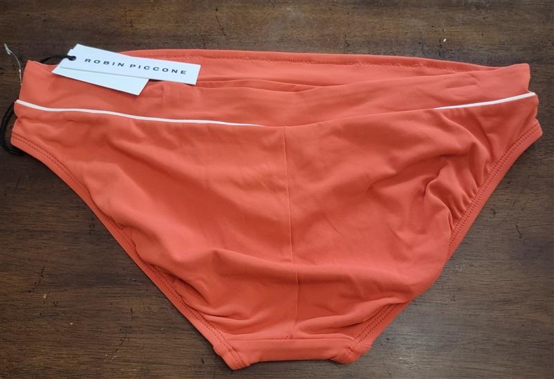 NWT Robin Piccone Malia L Pimento orange Solid Full Bikini Swim Bottom 111411