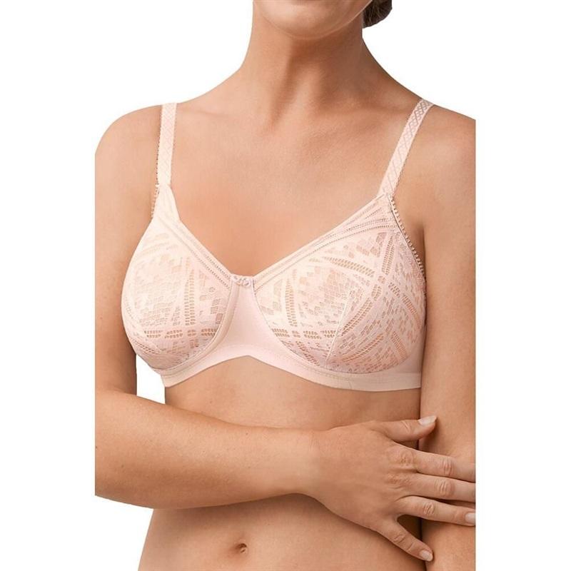 NWOT Amoena 34D Lori Wire Free Mastectomy Bra Pink 111422