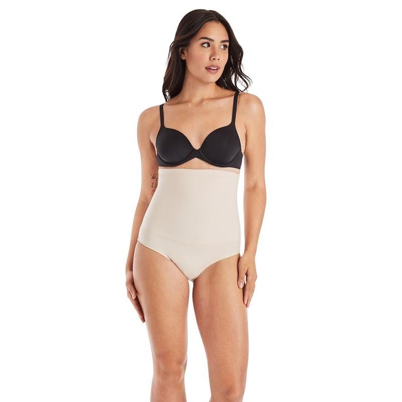 NWT Maidenform XL Shapewear Firm Control High-Waist Brief 1854 Beige 111432