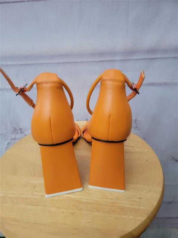 NWOT Marc Fisher LTD 5.5 Denny Orange High Heel Square Toe Sandals