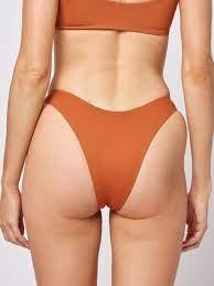 NWT L*Space S Ribbed Cabana Bitsy Bikini Bottom Orange 111458