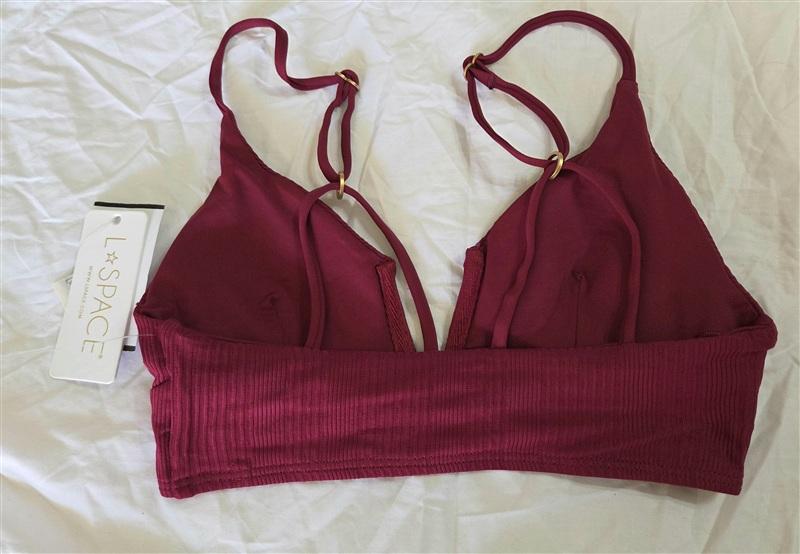NWT L*Space S Siren Bikini Top Swimsuit Cabernet 111508