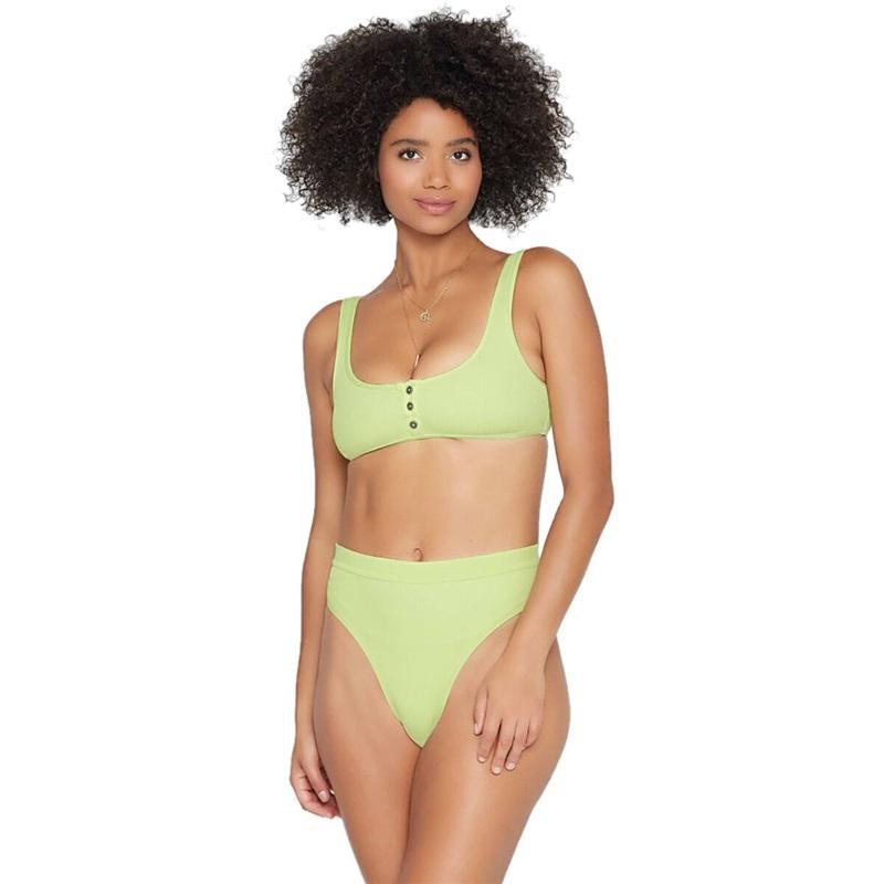 NWT L*Space Robbie S Green Bikini Swim Top 111532