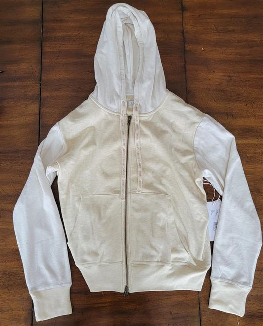 NWOT Calme L Cozy Zip Up Hoodie Ivory 111595