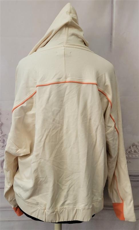 NWOT Calme L Cozy Zip Up Hoodie Ivory Orange 111612