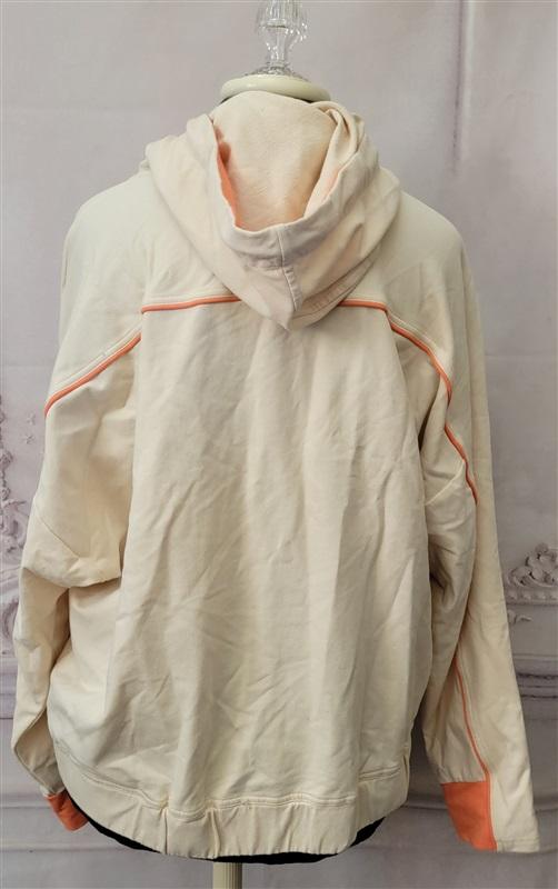 NWOT Calme L Cozy Zip Up Hoodie Ivory Orange 111612