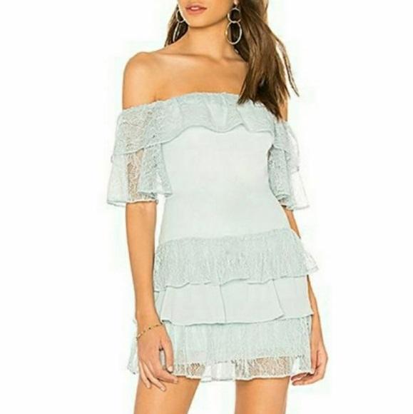 NWTD Lovers + Friends Dallas Lace Mini Dress Off Shoulder 111633