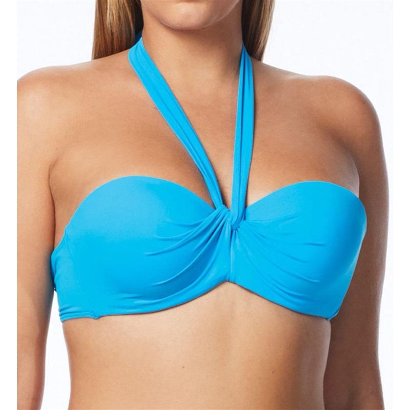 NWT Coco Reef Five Way 36 38C Blue Halter Underwired Bikini Swim Top 111655