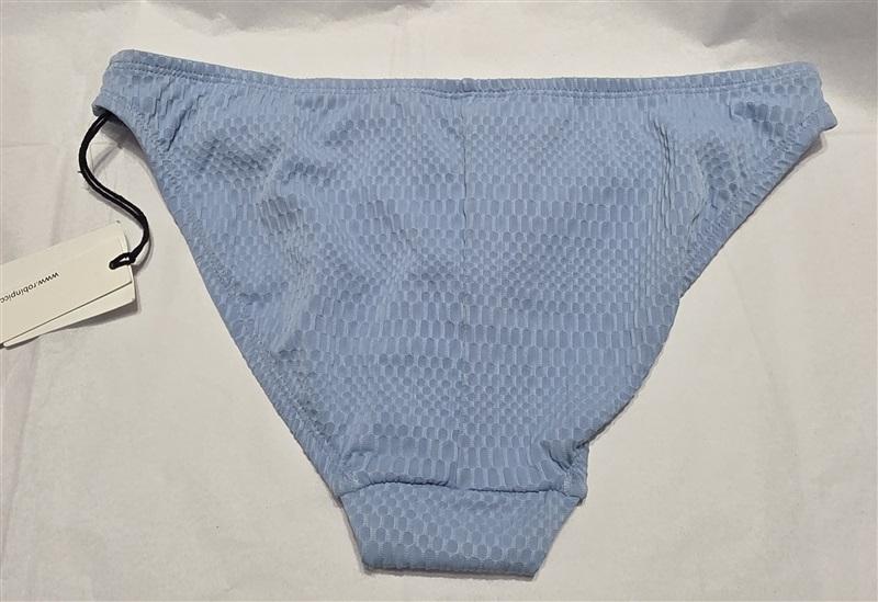NWT Robin Piccone Perla S Textured Bikini Swim Bottom Blue 111697