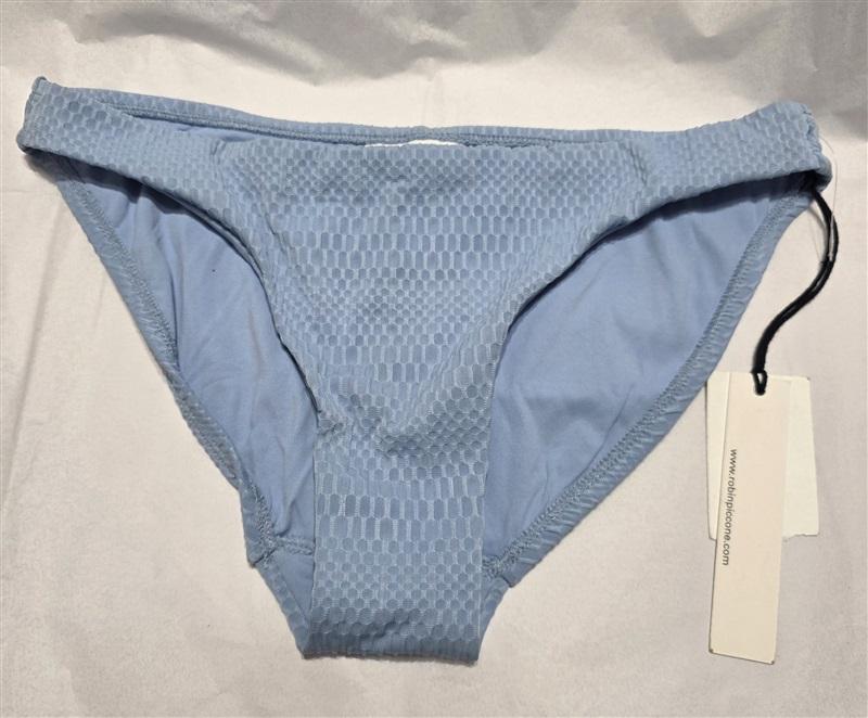 NWT Robin Piccone Perla S Textured Bikini Swim Bottom Blue 111697