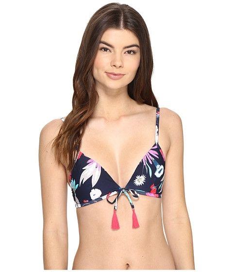 NWT Seafolly 2 USA Flower Festival Tie Front Bralette Bikini Top 111710