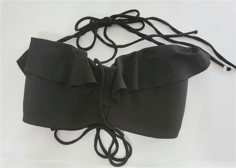 NWOT Robin Piccone XS Bandeau Bikini Swim Top Black 111714