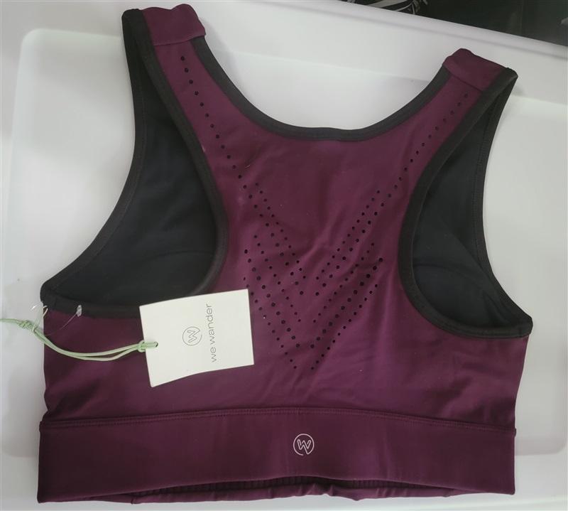 NWT We Wander Purple Black Sports Bra LG 111725