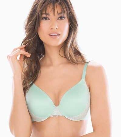 NWOTD Soma 38D Vanishing Back Full Coverage Lace Trim Underwire Bra Mint 111738