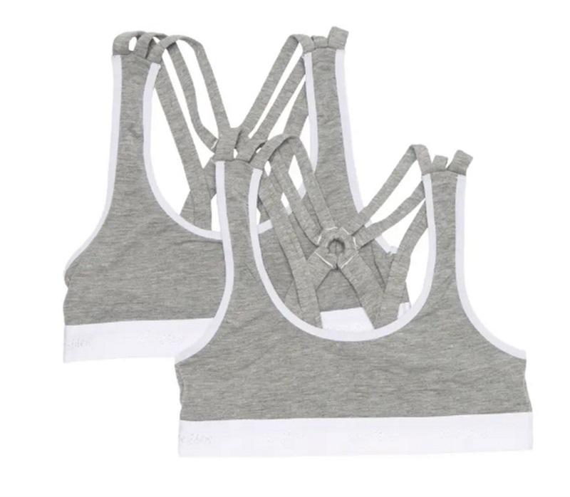 NWOT Honeydew L Charlie Racerback Bra Gray White 111824