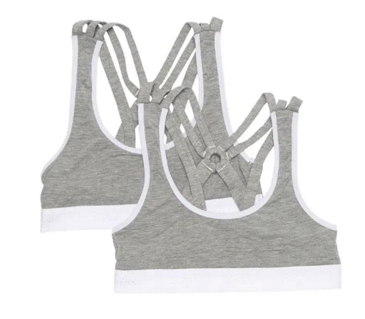 NWOT Honeydew L Charlie Racerback Bra Gray White 111824